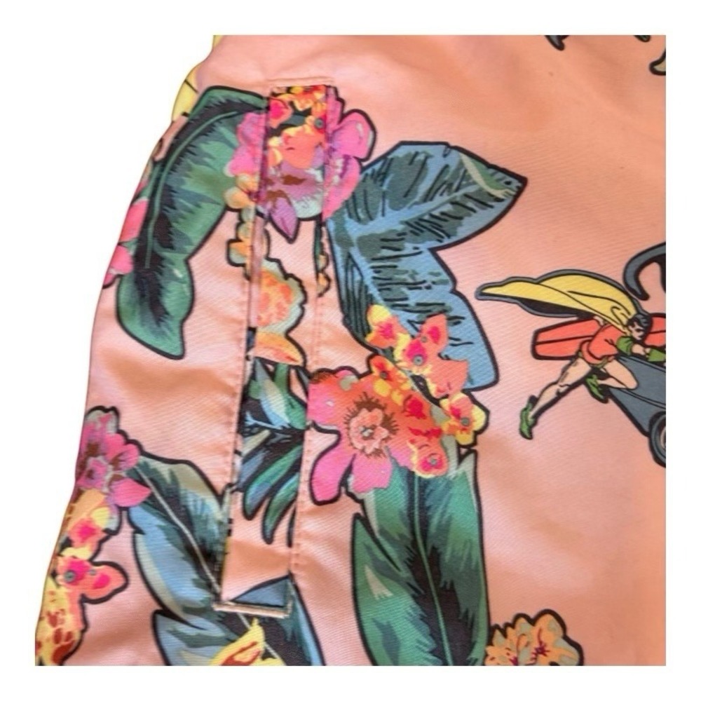 DC Comics Board shorts Batman Mens Swim Trunks Medium Pink Hawaiian Mesh Liner - Picture 4 of 6